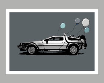 DeLorean Car Birthday Greetings Card