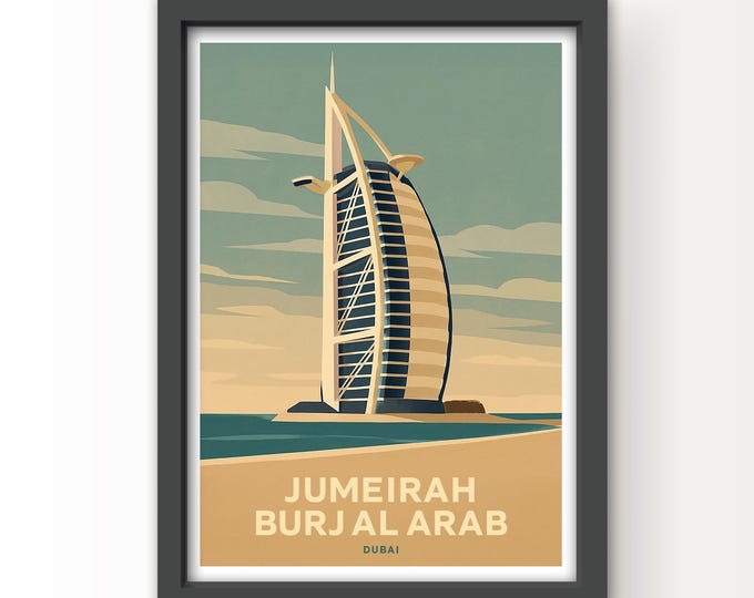 Jumeirah Burj Al Arab, Dubai Art Print and Greetings Card