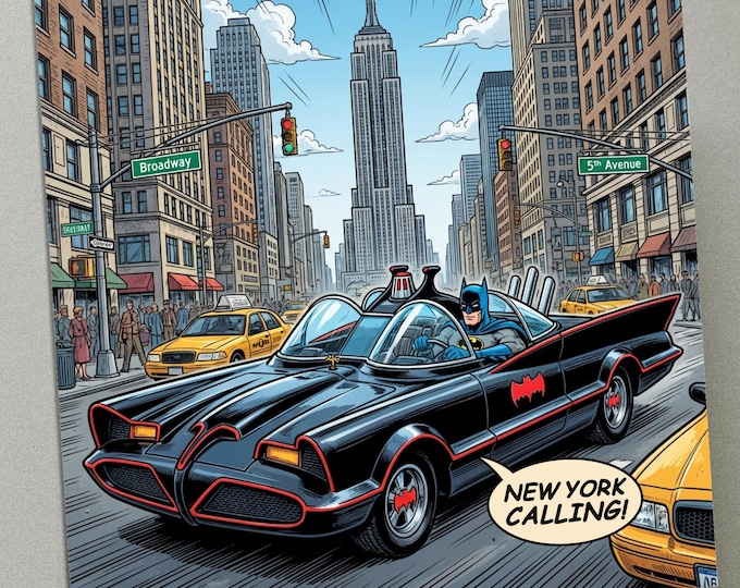 Personalised Birthday Card - Batman in New York