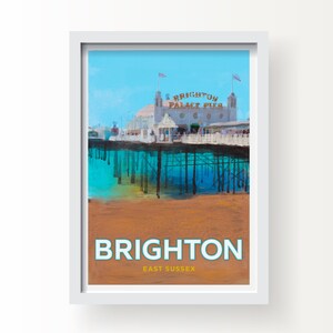 Impression artistique, carte de voeux et carte postale de Brighton, East Sussex