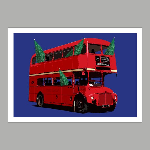 Christmas London Routemaster Greetings Card