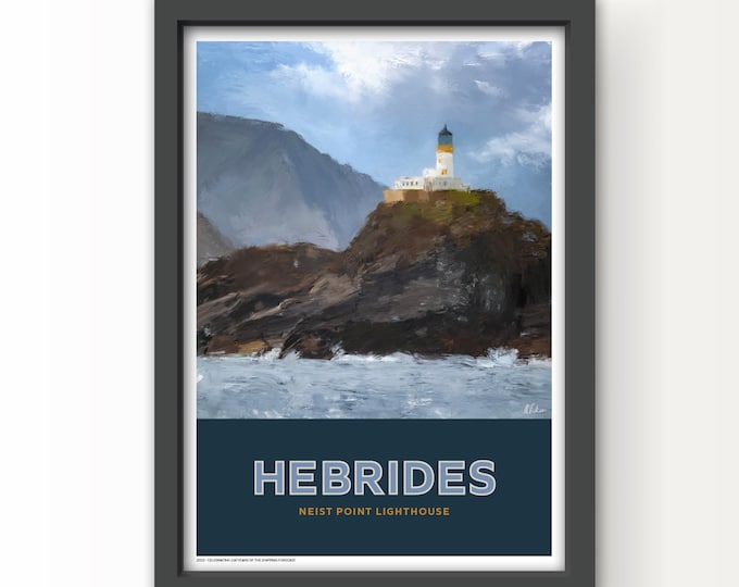 The Shipping Forecast Art Print Poster and Greetings Card - Hebrides