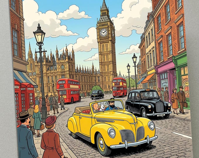 Personalised Greetings Card - TinTin in London