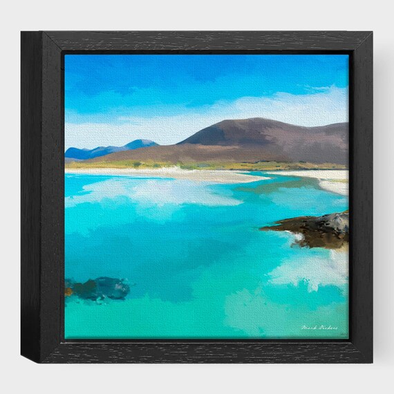 Luskentyre Beach on the Isle of Harris - Framed Printed Canvas