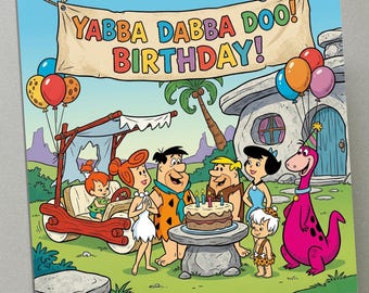 Personalised Birthday Card - The Flintstones