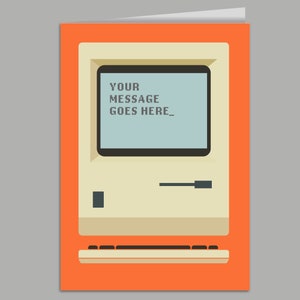 Retro Fun Personalised Macintosh SE Greetings Card