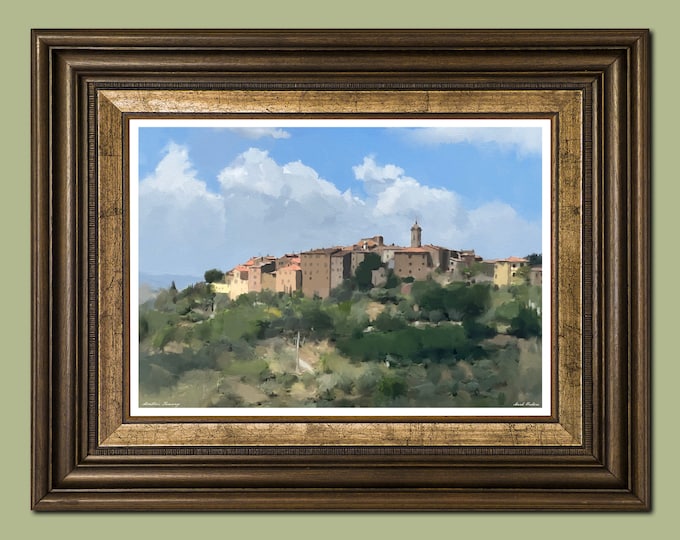 Montisi Tuscany Art print and Greetings Card