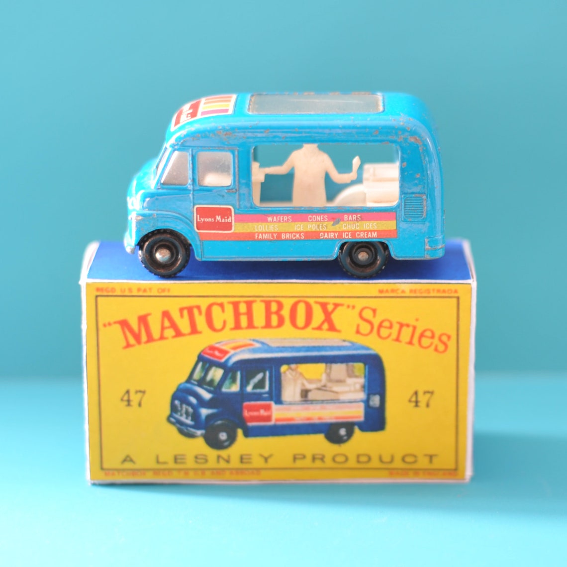 Vintage Matchbox Lesney No 47b Commer Ice Cream With Reproduction Box ...