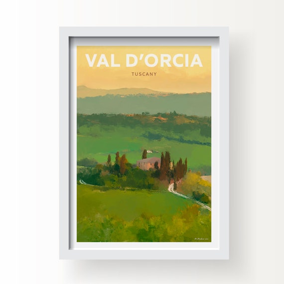 Val d'Orcia, Tuscany, Italy Art print and Greetings Card