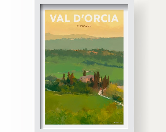 Val d'Orcia, Tuscany, Italy Art print and Greetings Card