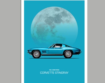 Neil Armstrong Corvette Greeting Card