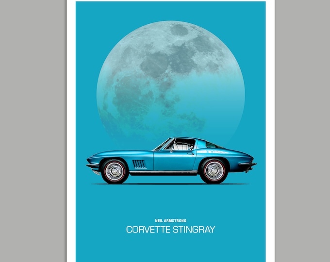 Neil Armstrong Corvette Greeting Card