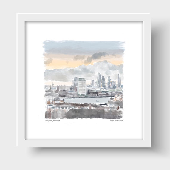 View from Greenwich London Art Print & Greetings Card