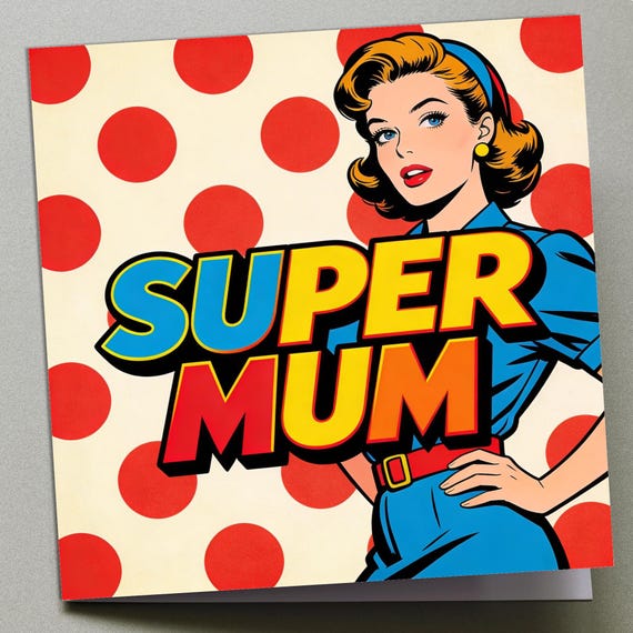 Personalised Retro Mum Mother's Day Card – Comic Style Greeting