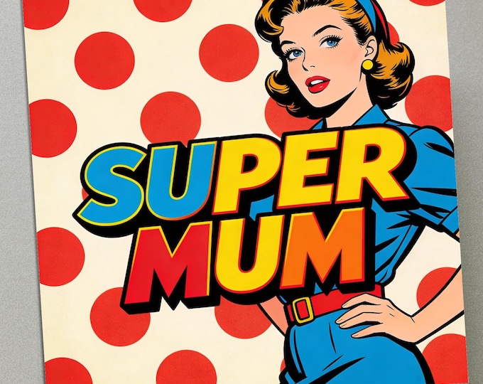 Personalised Retro Mum Mother's Day Card – Comic Style Greeting