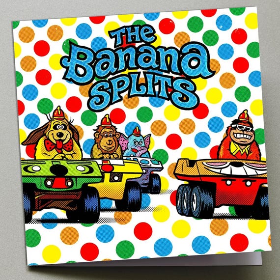 Personalised Birthday Card - The Banana Splits Retro TV