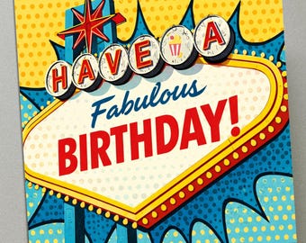 Personalised Birthday Card - Las Vegas Birthday Wishes