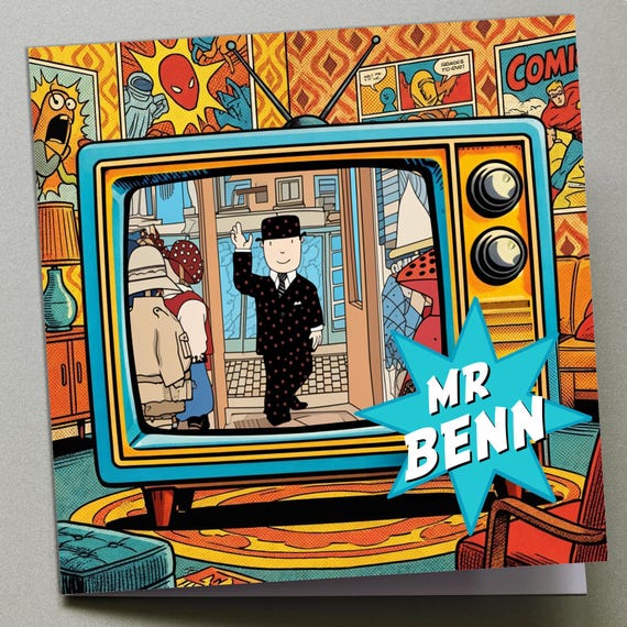 Personalised Birthday Card - Retro TV Mr Benn