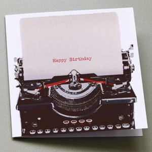 Gepersonaliseerde verjaardagskaart typemachine vintage stijl