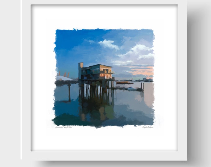 Greenwich Yacht Club London Art Print & Greetings Card