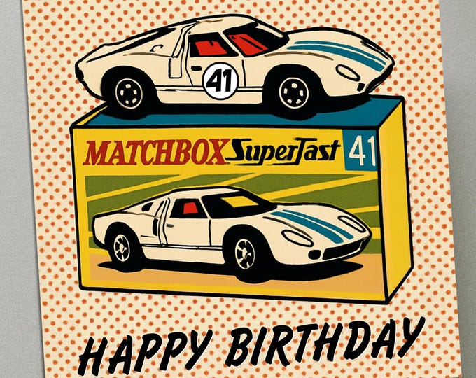 Personalised Birthday Card - Matchbox GT40