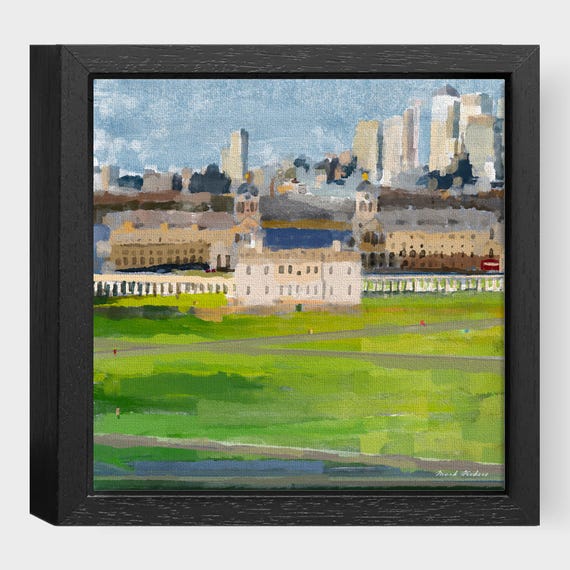 View from the Royal Observatory Greenwich London - Framed Printed Canvas