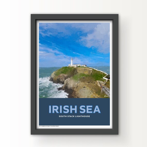 The Shipping Forecast Art Print Poster and Greetings Card - Irish Sea