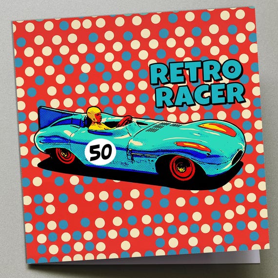 Personalised Birthday Card - Retro Racer