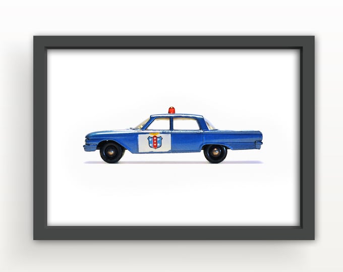 Vintage Matchbox Ford Fairlane Police Car 1963 Art Print & Greetings Card