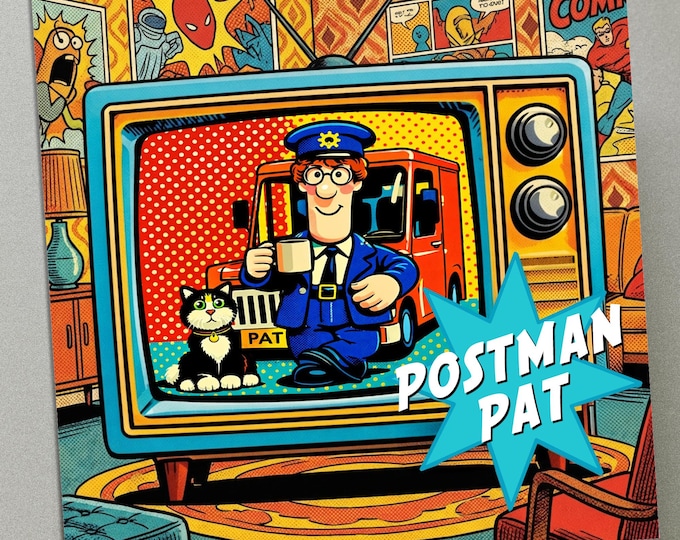 Personalised Birthday Card - Postman Pat Retro TV