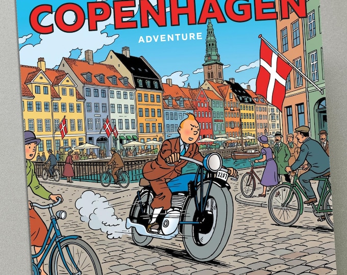 Personalised Greetings Card - Tintin in Copenhagen