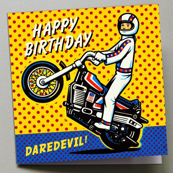 Personalised Birthday Card - Evel Knievel