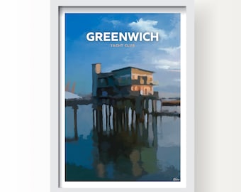 Greenwich Yacht Club London Art Print & Greetings Card