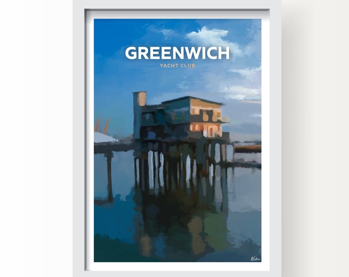 Greenwich Yacht Club London Art Print & Greetings Card