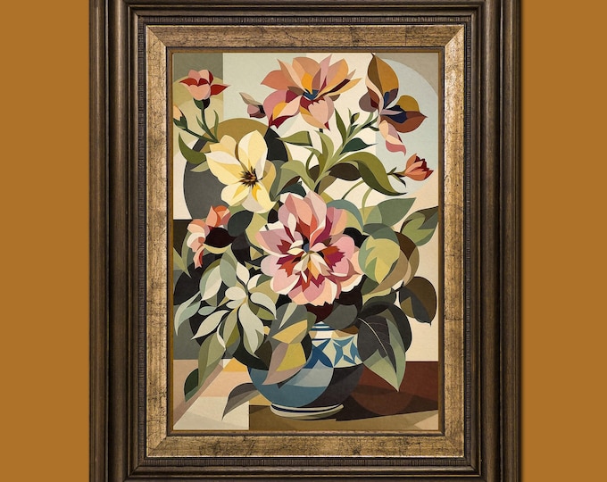 Instant Digital Download image of Vintage Flowers Abstract No. 3