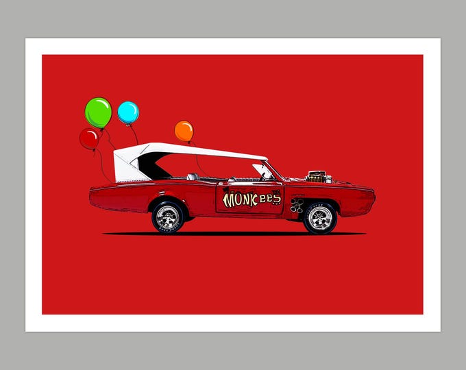 Monkees Monkeemobile Birthday Greetings Card