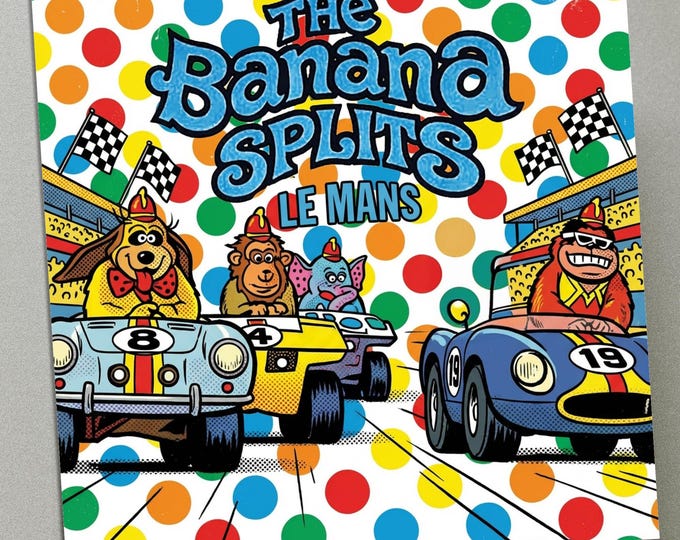 Personalised Birthday Card - The Banana Splits at Le Mans