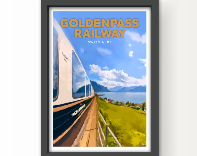 GoldenPass Railway Art Print & Card