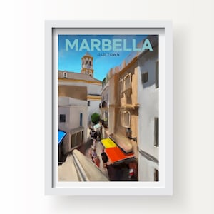Marbella Città Vecchia Andalusia Spagna Stampa artistica e biglietto d'auguri