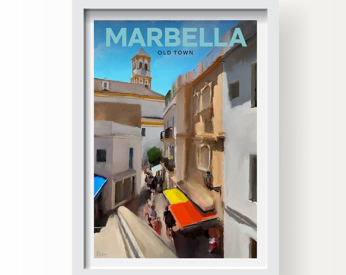 Marbella Old Town Andalusia Spain Art Print & Greetings Card