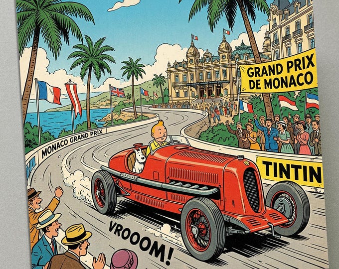 Personalised Greetings Card - TinTin in Monaco