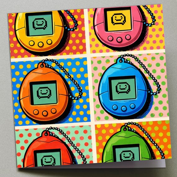 Personalised Birthday Card - Tamagotchi Pop Art