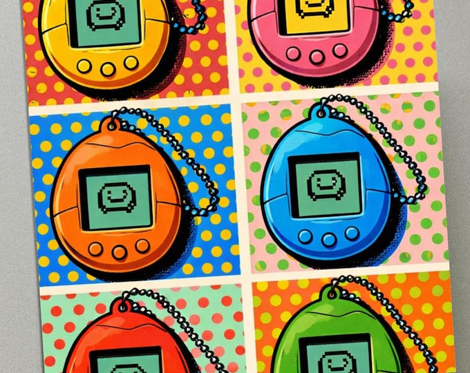 Personalised Birthday Card - Tamagotchi Pop Art
