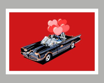 Valentine Batman and Robin Greetings Card