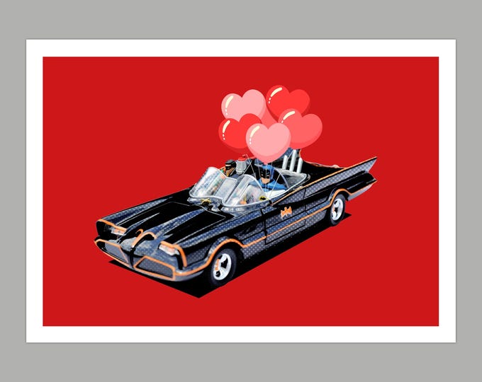 Valentine Batman and Robin Greetings Card