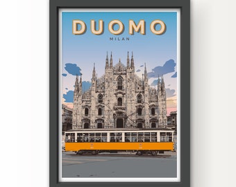 Duomo Milan & Tram Art Print