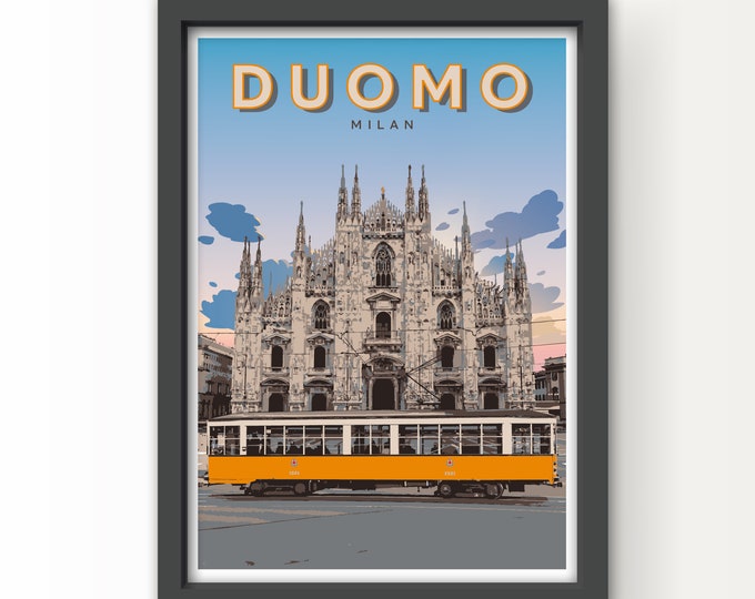 Duomo Milan & Tram Art Print