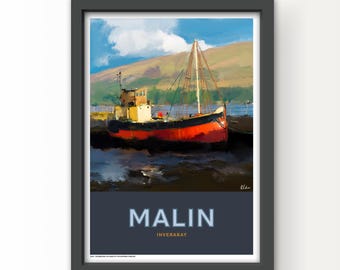 The Shipping Forecast Art Print Poster and Greetings Card - Malin