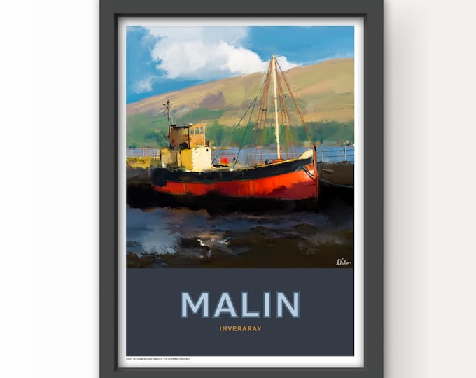 The Shipping Forecast Art Print Poster and Greetings Card - Malin