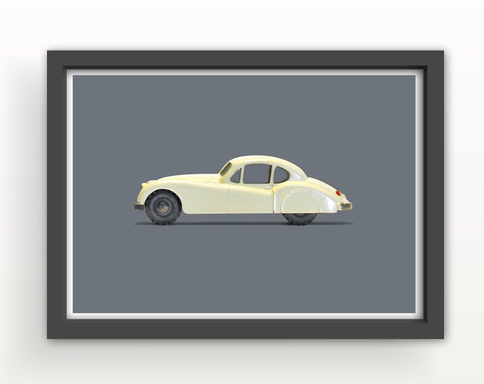 Vintage Matchbox Jaguar XK120 Coupe 1957 Art Print & Greetings Card